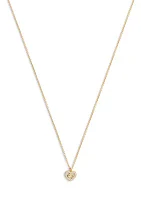 Signature C Pavé Heart Pendant Necklace