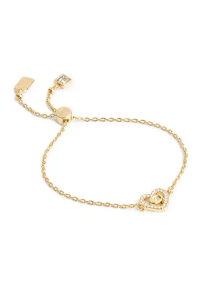 Signature C Pavé Heart Slider Bracelet