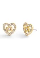 Signature C Pavé Heart Stud Earrings