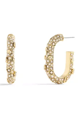 Signature Pavé Floral Hoop Earrings