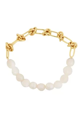 Gold Plated Pearl Knot Bracelet