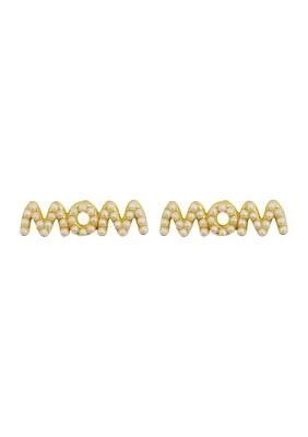 Gold Plated Pearl Mom Earrings