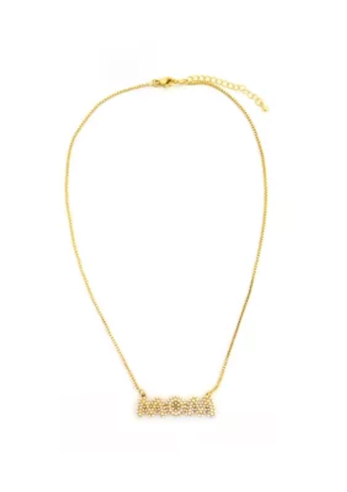 Gold Plated Pearl Mom Necklace