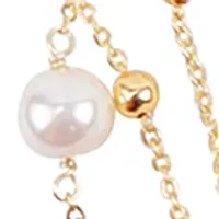 Gold Plated Pearl Three Row Necklace