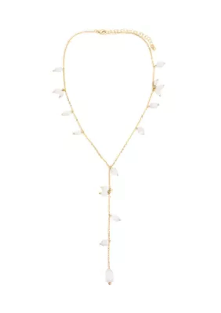 Gold Plated Pearl Drops Y Necklace