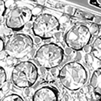 Silver Tone and Crystal Toggle Bracelet with Logo Charm