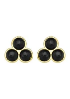 Gold Over Sterling Silver Trillion Cut Stud Earrings