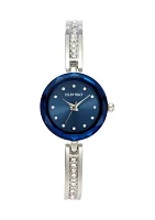 Silver Tone Mini Faceted Bezek Bangle Watch