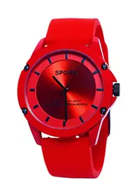 SPGBK Unisex Foxfire Red Silicone Band Watch - 44 Millimeter
