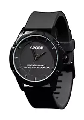 SPGBK Unisex Bordeaux Black Silicone Band Watch - 44 Millimeter