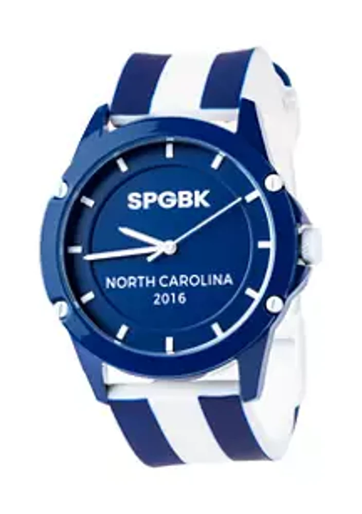SPGBK Unisex Hall Blue and White Silicone Band Watch