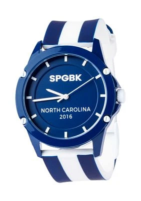 Unisex Hall Blue and White Silicone Band Watch