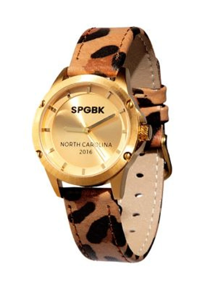 Petite Mary Gold Leopard Band Watch