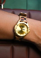 Petite Mary Gold Leopard Band Watch