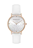 Women's White Leather Strap Watch 