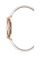 Women's White Leather Strap Watch 