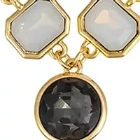 Gold Tone Multi Shaped Stone Necklace