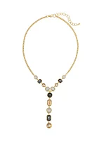 Gold Tone Multi Shaped Stone Necklace