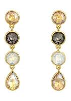 Gold Tone Multi Post Top Drop Earrings