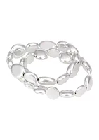 Silver Tone 2 Row Beaded Stretch Bracelet Set