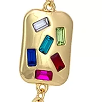 Gold Tone Multi Scattered Stone Station Illusion Necklace