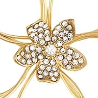 Gold-Tone Double Open Flower Pendant Adjustable Necklace