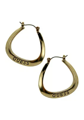 Gold-Tone Tube Hoop Earrings