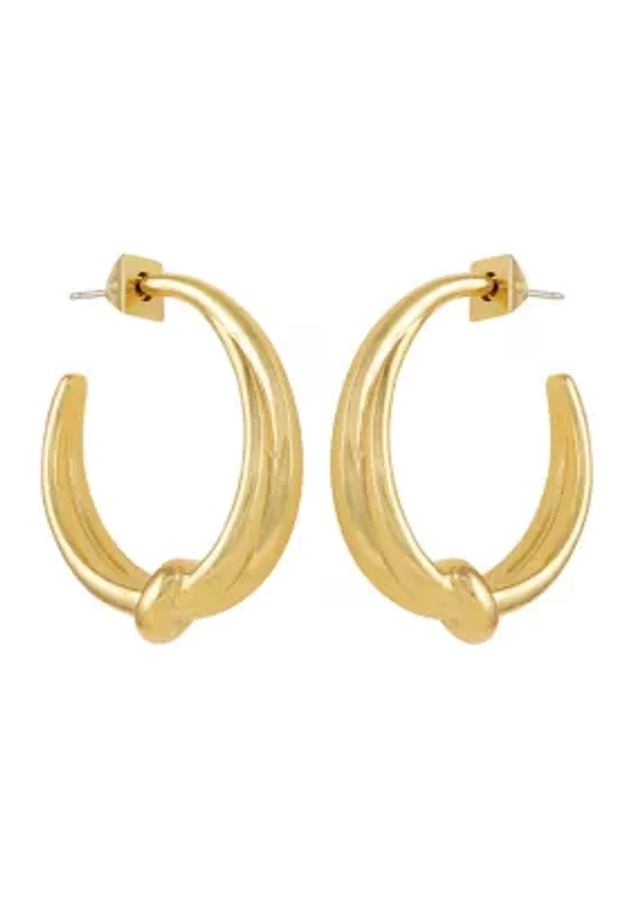 Gold-Tone Knot Hoop Earrings