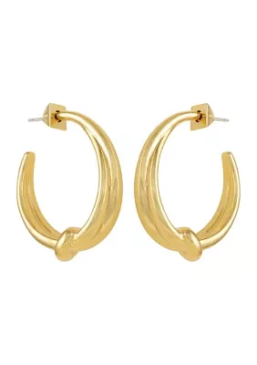 Gold-Tone Knot Hoop Earrings