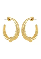 Gold-Tone Knot Hoop Earrings