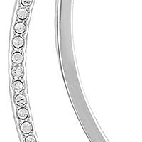 Silver Tone 2.5" Pavé Hoop Earrings