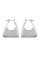 	  Silver-Tone Click-it Hoop Earrings 