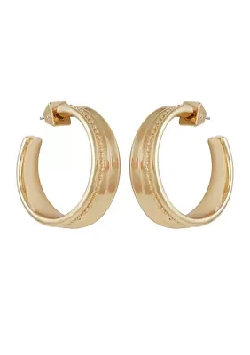 Gold Tone Geometric Hoop Earrings