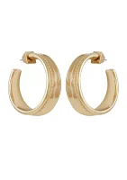 Gold Tone Geometric Hoop Earrings