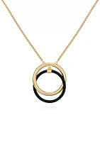 Gold Tone Jet Pendant Necklace