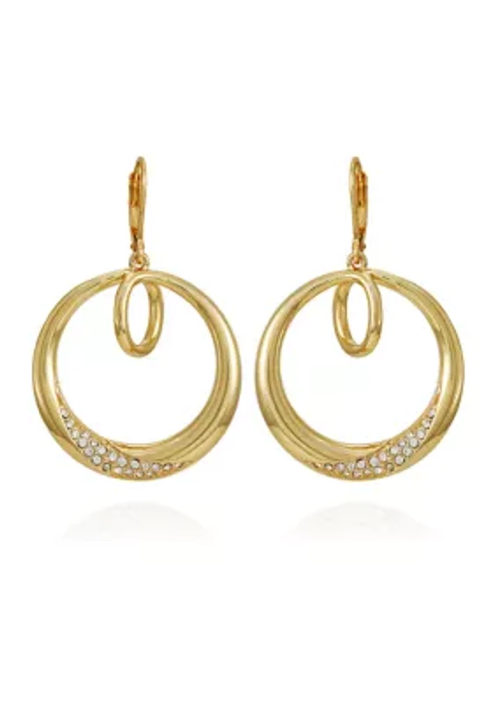 Crystal Front Facing Hoop Earrings