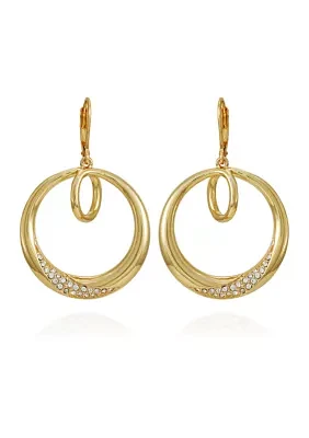 Crystal Front Facing Hoop Earrings