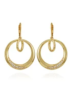 Crystal Front Facing Hoop Earrings