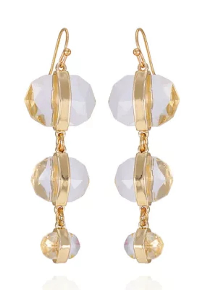 14K Plated Crystal Drop Earring