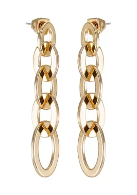 Link Drop Earrings in 14K Gold Plated Metal