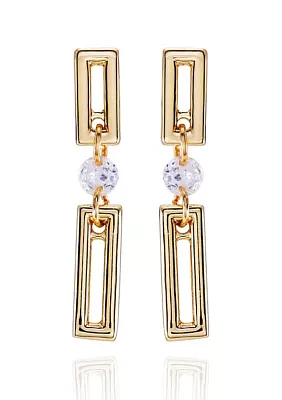 14K Gold Plated Drop Earrings with Cubic Zirconia