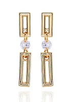 14K Gold Plated Drop Earrings with Cubic Zirconia