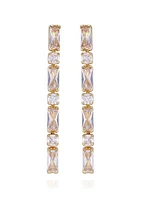 14K Gold Plated Drop Earrings with Cubic Zirconia