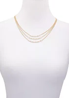 14K Gold Plated and Cubic Zirconia Layered Necklace