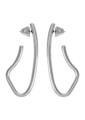 Silver Organic Hoop Earrings