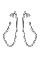 Silver Organic Hoop Earrings