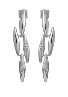 Silver Tone Crystal Chandelier Earrings