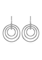 Silver-Tone and Crystal Front-Facing Hoops