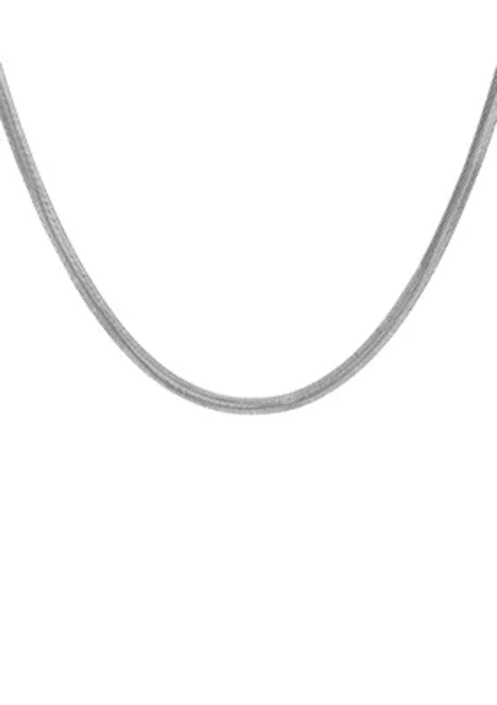 Silver Tone Snake Chain Necklace