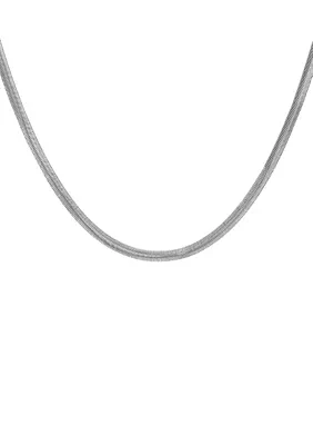 Silver Tone Snake Chain Necklace